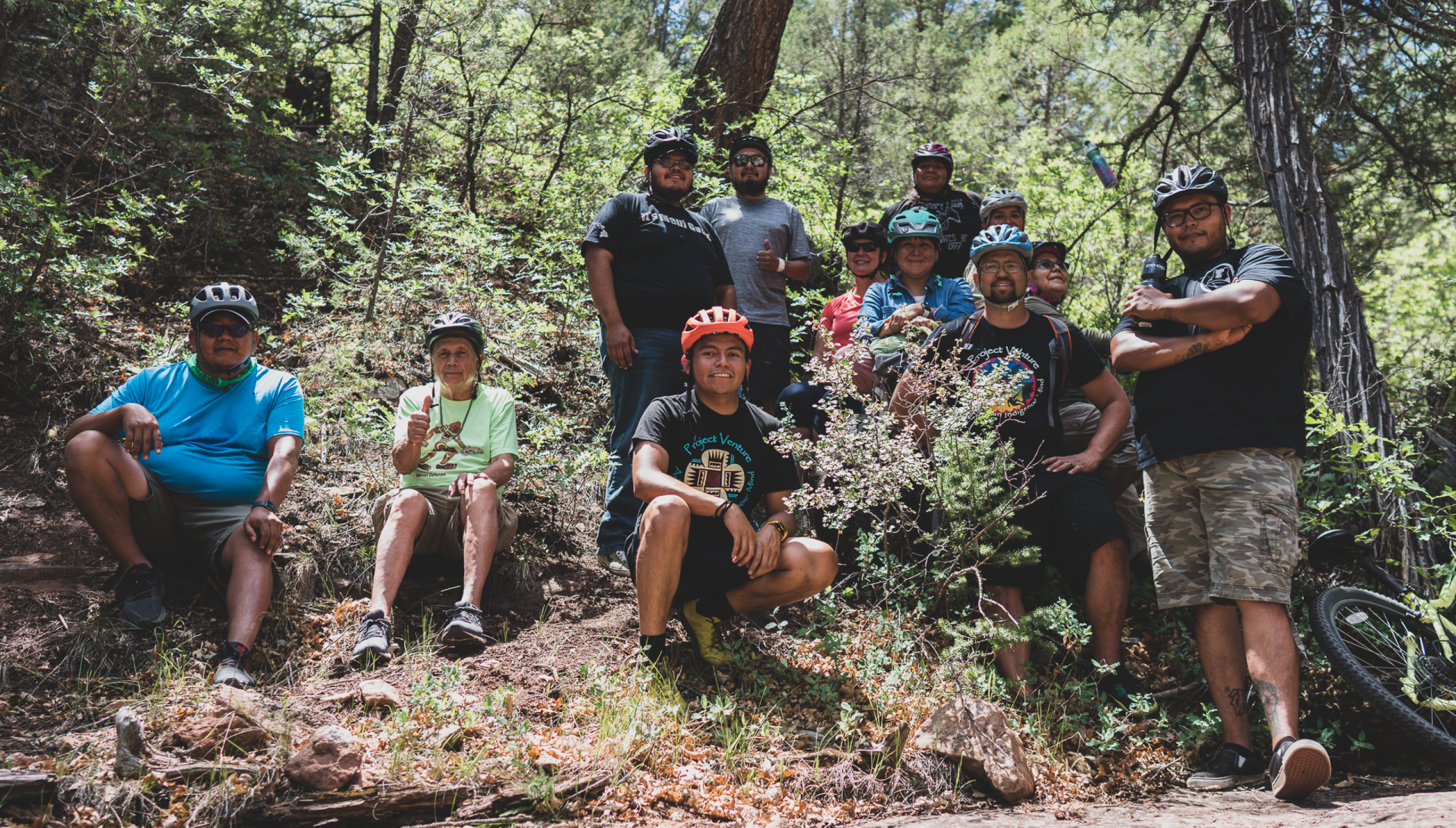 Group outdoors doing activity